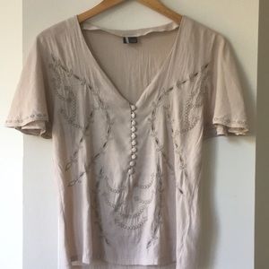 Cream embroidered blouse